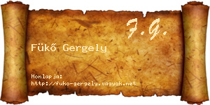 Fükő Gergely névjegykártya